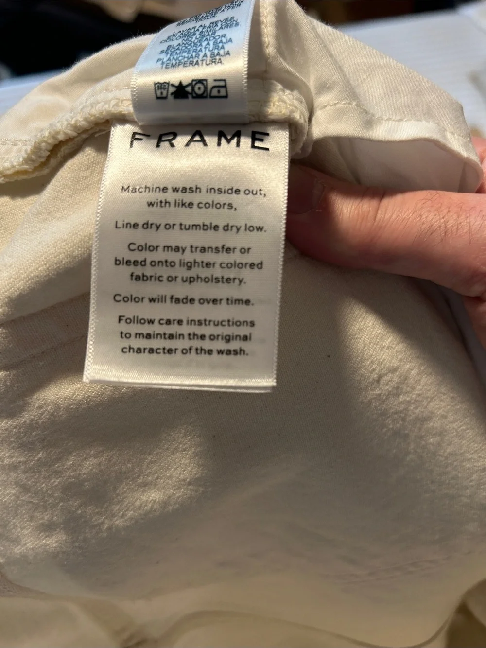 Frame Denim Slim Jeans in Cream